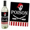 Big Dot of Happiness Beware of Pirates - Pirate Birthday Party Decorations for Women and Men - Wine Bottle Label Stickers - Set of 4 - 2 of 4