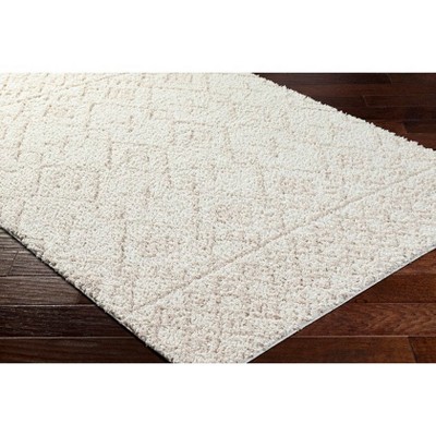Jalon Off-White Synthetic Rectangular Area Rug 5'3" x 7'