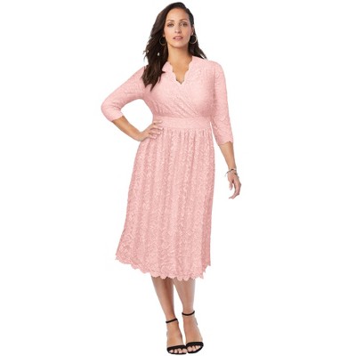 Jessica London Women's Plus Size Stretch Lace A-Line Dress