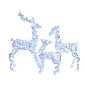 LuxenHome 3-Piece Multi-Color Snowflake Deer Family Outdoor Holiday Decoration with 460 Lights - 1 of 4