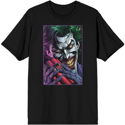 Men s Black Batman T shirt Joker with TNT XXL