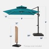 Best Choice Products 9x12ft 2-Tier Square Outdoor Solar LED Cantilever Umbrella w/ 360-Rotating Base  – - 2 of 4