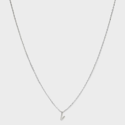 Sterling Silver Small Polished Initial Pendant Necklace - A New Day™ Silver