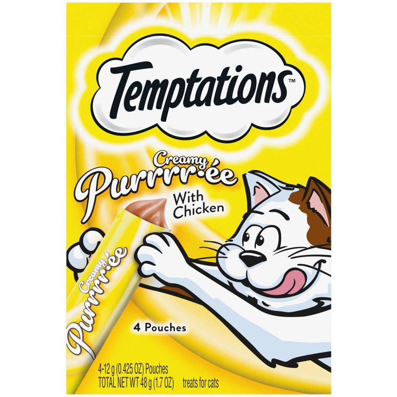 Temptations Creamy Puree with Chicken Lickable Squeezable Adult Cat Treats, 1 of 15