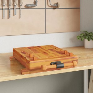 vidaXL Workbench Tabletop with Vice 20.5 in.x17.3 in.x3.7 in. Solid Wood Acacia - 1 of 4