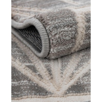 Reversible Geometric Gray Synthetic 4' x 6' Area Rug