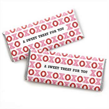 Big Dot of Happiness Conversation Hearts - Candy Bar Wrappers Valentine's Day Party Favors - Set of 24