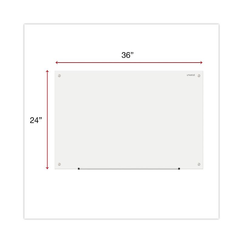 Universal Frameless Glass Marker Board 36" x 24" White 43232, 3 of 9
