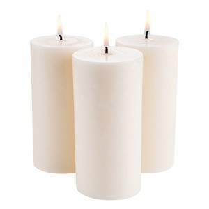 VEVOR 3 Pack Unscented Pillar Candles 65 Hours Long Burning Christmas White - 1 of 4