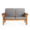 Martha Stewart Kids Outdoor Sofa Chair: Acacia Wood Outdoor Couch for Kids w/ Cushions, 10" Seat Height | Montessori Furniture for Backyard & Patio - 3 of 4