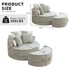 Velvet Upholstered Round Accent Barrel Lazy Chair with Pillows - 4 of 4