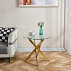 Vynxaria Golden Coffee Table with Cross Leg Design for Modern Living Spaces - 4 of 4