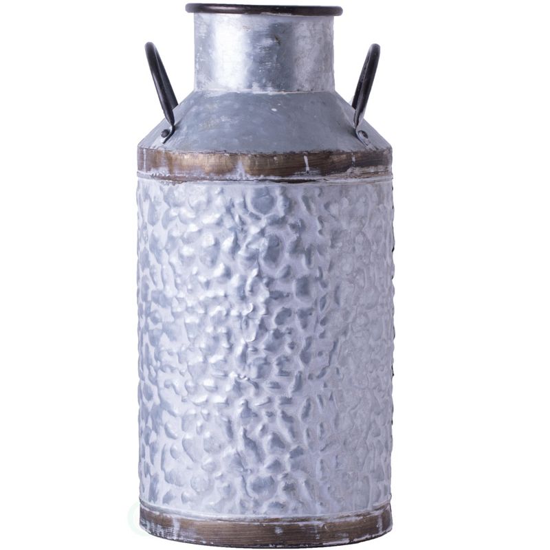 Vintiquewise Rustic Farmhouse Style Galvanized Metal Milk Can Decoration Planter and Vase, 1 of 6