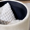 NicBex Set of 2 Round Chenille Storage Ottoman Bench with a Drum Shaped Small Stool,Storage Bench with MDF Made Desktop for Living Room,Bedroom - 4 of 4