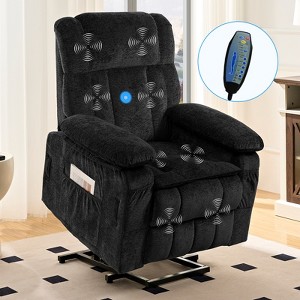 Mjkone Velvet Power Lift Recliners Chair With Lumbar Heating And 8-Point Vibration Massage,Recliner Armchair For Elderly - 1 of 4