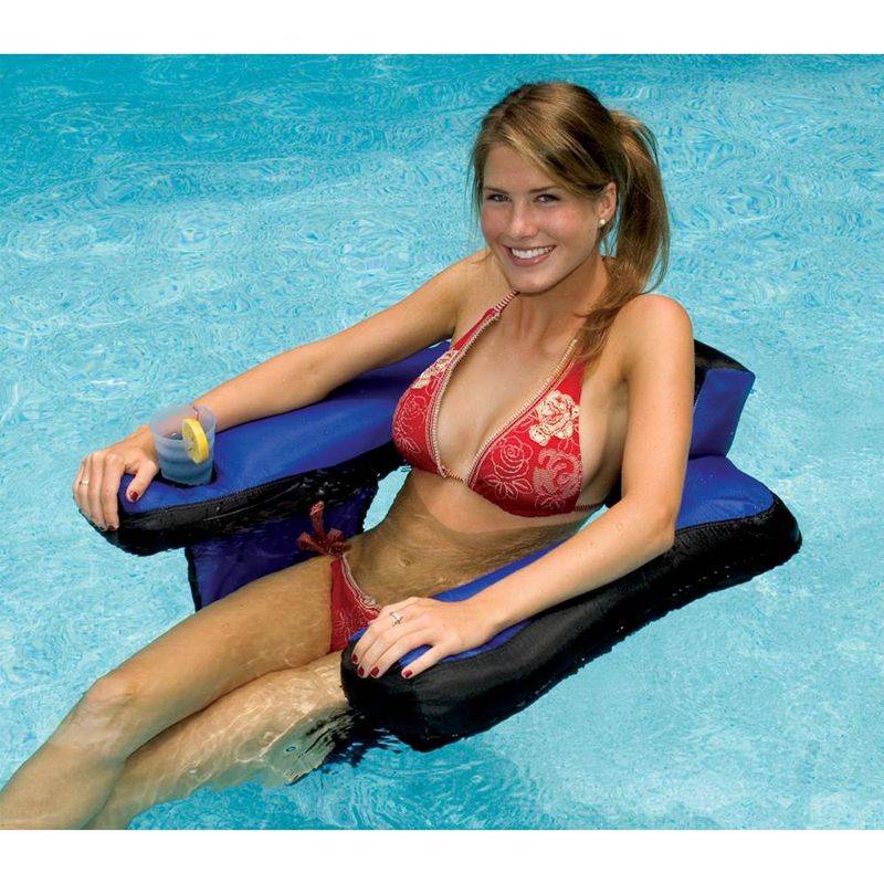 Swimline 90465 Inflatable Nylon Fabric Covered Pool Chair w/ 110 Volt Air Pump, 2 of 5