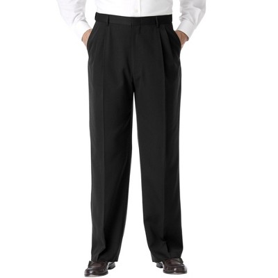 KingSize Men's Big & Tall No Hassle Classic Fit Expandable Waist Double-Pleat Dress Pants