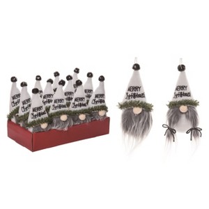 Transpac Polyester 8 in. Gray Christmas Plush Country Ornaments in Display Set of 12 - 1 of 3