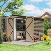 4.6' x 9' Outdoor Storage Shed, Lean to Metal Shed with Foundation Kit, Lockable Doors and Gloves for Patio, Lawn - 2 of 4