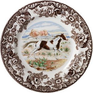 Spode Woodland 10.5” Dinner Plate, Horses Motifs, Perfect for Thanksgiving and Other Special Occasions, Made in England from Fine Earthenware - 1 of 4