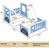 QingMoon Car-Shaped Twin Size Bed Frame, Wood Floor Platform Bed with Headboard, Footboard and Guardrail, Kids Race Car Bed for Boys & Girls - 4 of 4