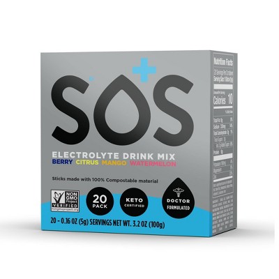 SOS Hydration Electrolyte Drink Mix Variety Pack - 20ct