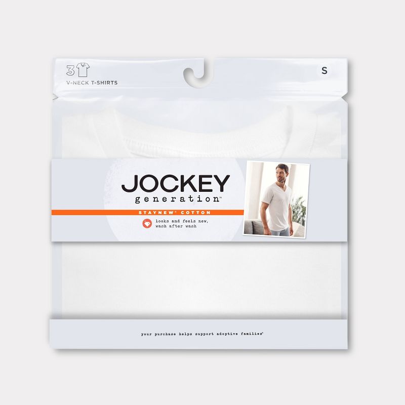 Jockey Generation™ Men's Stay New Cotton 3pk V-Neck T-Shirt, 3 of 9