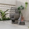 Outdoor Swivel Chair with Cushions, Rattan Egg Patio Chair with Rocking Function 4M - ModernLuxe - 3 of 4