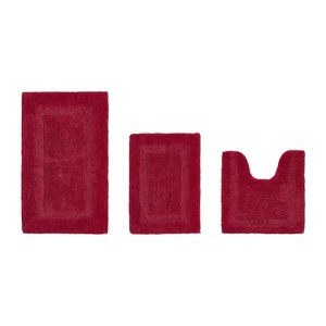 Lux Premium 100% Cotton  Ultra-Soft Tufted Solid Reversible 3 Piece Bath Rug Set, Water-Absorbent, Durable, Machine Washable Bathroom Rug - 1 of 4