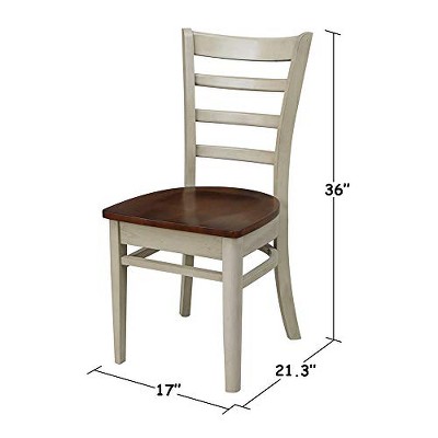 Antiqued Almond & Espresso Ladderback Solid Wood Side Chair