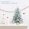 3ft PE/PVC Flocked Jute Christmas Tree - 28pcs Decorations (14 Pine Cones +14 Red Fruits) Mini Tabletop Holiday Decor - 3 of 4