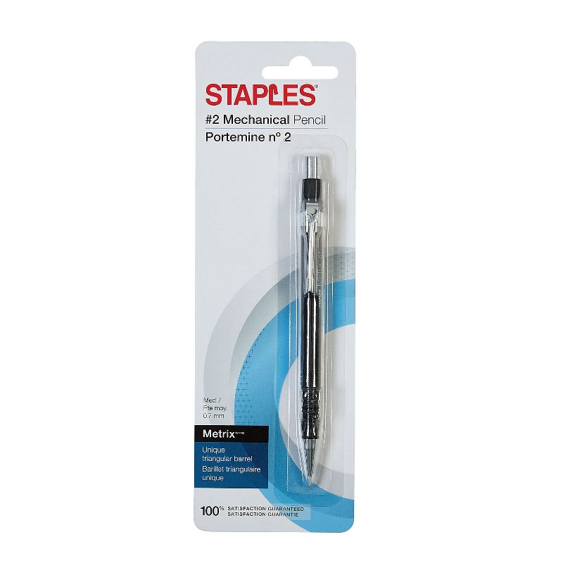 Staples Metrix Mechanical Pencils 0.7mm Black (50804) , 1 of 2