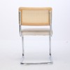 DOMETOUR Modern Velvet Dining Chairs Set of 2 with Natural Cane Back & Stainless Chrome Base Upholstered Rattan Chairs - 4 of 4