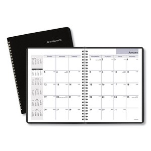DayMinder Monthly Planner with Notes Column, Ruled Blocks, 8.75 x 7, Black Cover, 12-Month (Jan to Dec): 2026 - 1 of 4