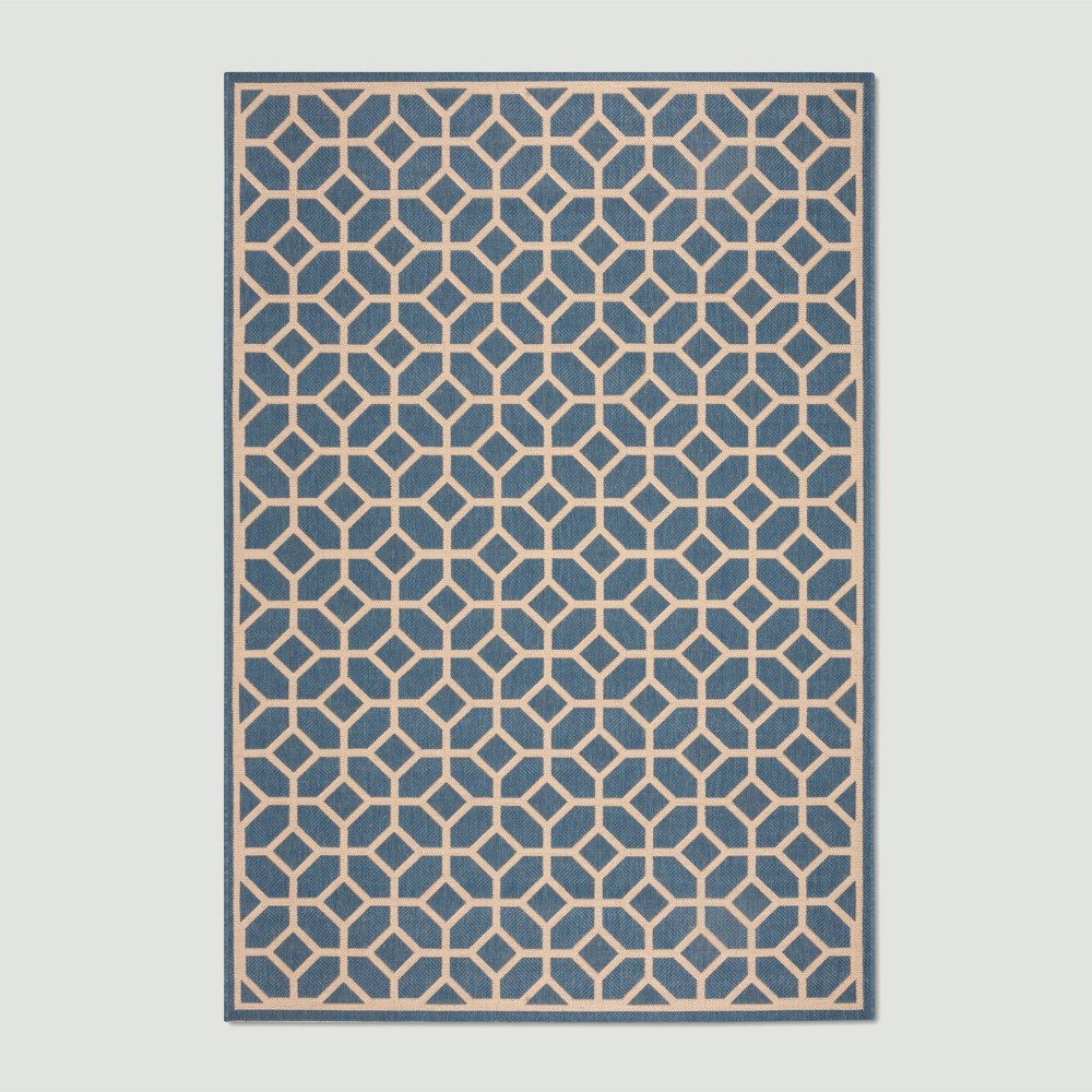 5'3inX7'6in Daria Outdoor Rug Blue/Cream - Safavieh