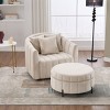 Swivel Barrel Chair and a Half with Storage Ottoman,40.35"W Velvet Oversized Accent Chair for Living Room Bedroom Lounge-Baofuwish - 3 of 4