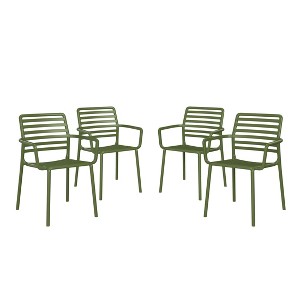 WestinTrends Playa Outdoor Stackable Polypropylene Plastic Resin Dining Armchairs (Set of 4) - 1 of 4