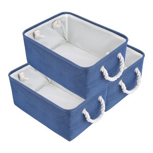 REGALWOVEN Cotton Collapsible Lightweight Sturdy Open Storage Bins 3 Pcs - 1 of 4