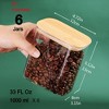 6-Pack 33OZ Airtight Glass Food Storage Containers with Bamboo Lids, Rectangle - 2 of 4