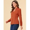 Allegra K Women's Elegant V Neck Work Office Button Up Shirt - 3 of 4