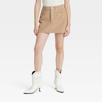 Women s Corduroy Mini Skirt Universal Thread Brown 4