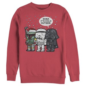 Men's Star Wars Christmas Boba It's Cold Outside Sweatshirt - 1 of 4
