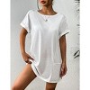AI'MAGE Women's Swimsuit Coverup 2025 Bathing Suit Cover Ups Casual Loose Short Sleeve Bikini Beach Dress with Pocket - 2 of 3