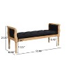 Christopher Knight Home Juliet Traditional Wood Tufted Upholstered Bench with Curved Arms - 3 of 4