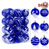 Joyfy Christmas Ornaments, Christmas Tree Decorations Indoor, 24 Pcs Blue  2.3" Shatterproof Hanging Balls for Tree & Wreath Xmas Decor - 2 of 4
