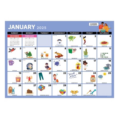 TF Publishing 2025 Desk Pad Calendar 12"x17" Every Day's A Holiday