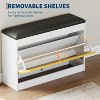 Shoe Storage Bench with Padded Seat Cushion, Shoe Cabinet for Entryway with 2 Tiers Flip Drawer, Shoe Organizer and Rack, for Hallway, Bedroom - 4 of 4