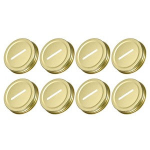 Unique Bargains Regular Mouth Coin Slot Bank Lid for Mason Jar Covers 8 Pcs - 1 of 4
