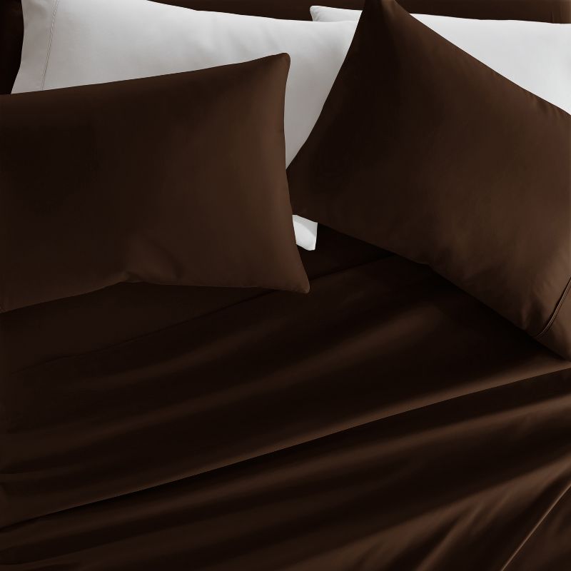 4 Piece Bed Sheet Set Solid Double Brushed Microfiber, Ultra Soft, Easy Care - Becky Cameron, 5 of 13