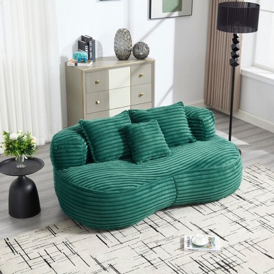 Chic Crate-Bean Bag Recliner Sofa – High Back Durable Lounger for Adults & Kids, All-Weather Indoor/Outdoor, Emerald Accent Floor Lounge Chair